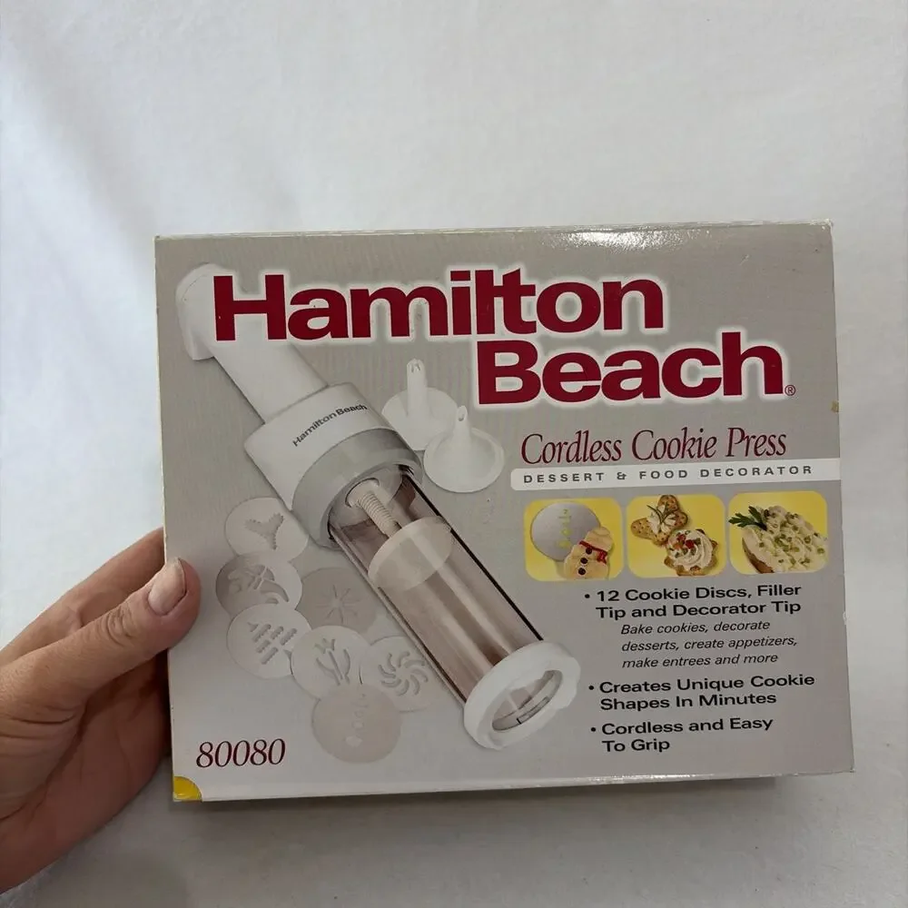 Hamilton Beach Cordless Cookie Press Dessert Food Decorator 80080 Christmas